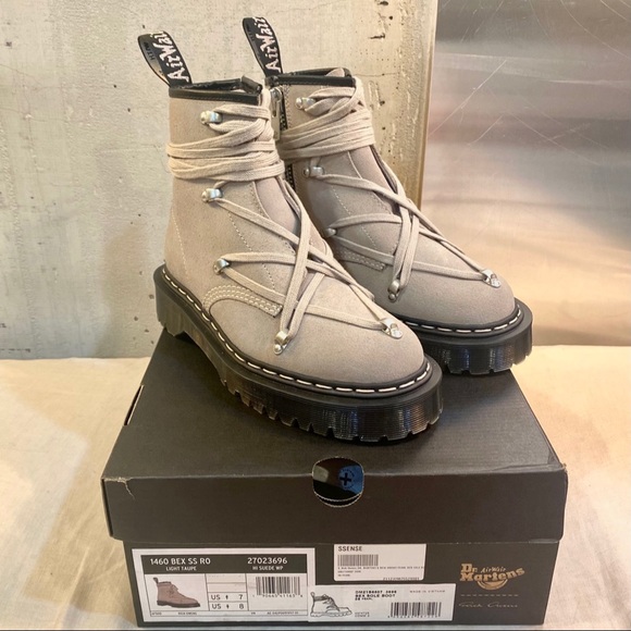 RICK OWENS FOR DOC MARTENS SS21 “PHLEGETHON” 1460 BEX PENTAGRAM LACE-UP BOOTS - Picture 2 of 13